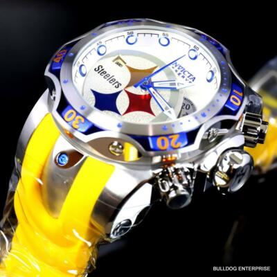 INVICTA INVICTA NFL PITTSBURGH STEELERS VENOM GEN III 52MM SWISS CHRONOGRAPH WATCH