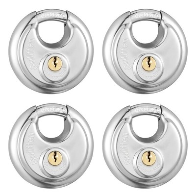 Keyed Alike Discus PadlocksStainless Steel Disc Padlock with Key for Storage Un