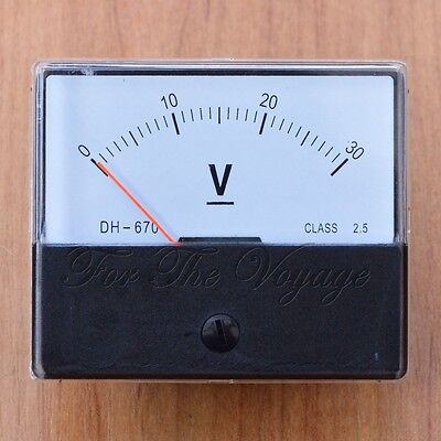 Voltmeter 0- 30V DC Analogue Panel Volt Meter Analog NEW