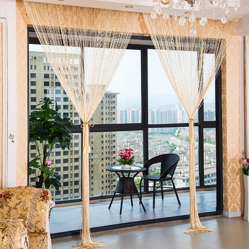 100x200cm Glitter String Curtain Crystal Beaded Tassel Curtain Door Fringe Strip