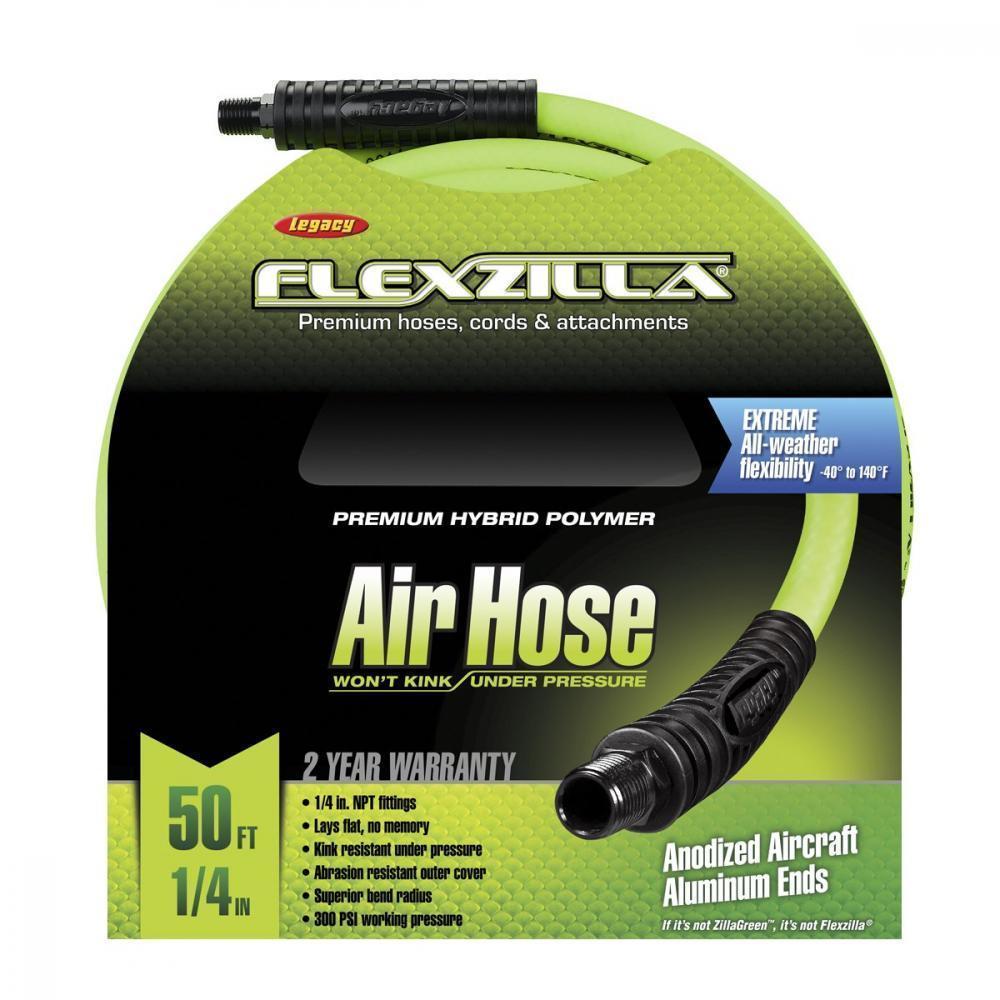 Flexzilla Air Hose, 1/4 in. x 50 ft, MNPT Fittings, Heavy Duty, Lightweight,...