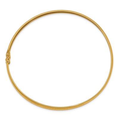 Pre-owned Skyjewelers Real 14kt Yellow Gold Polished Diamond Cut Flexible Bangle; 8.5 Inch