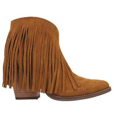 

Dingo Tangles Fringe Snip Toe Pull On Boots Женские коричневые повседневные ботинки DI908-70, Коричневый, Dingo Tangles Fringe Snip Toe Pull On Booties