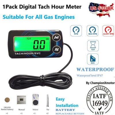 Engine Tachometer Hour Meter inductive Tachometer for Outboard Engine Chain Saws