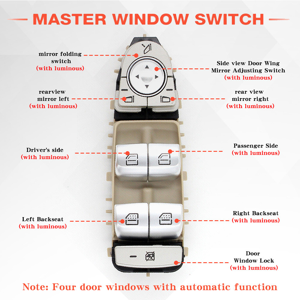 Front Left Master Power Window Switch 2229056800 For Mercedes Benz C300 GLC300