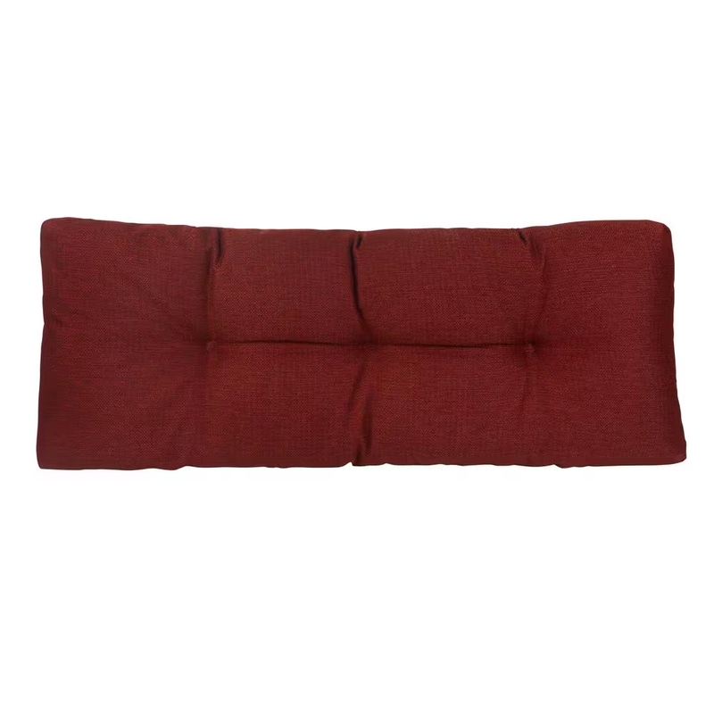 Bench Cushion Tufted Flame Red Non Slip 36x14x3 Universal Seat Pad Comfort Soft