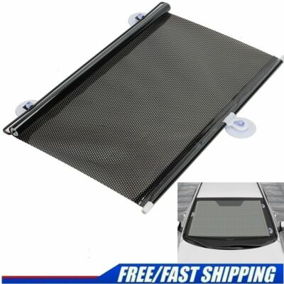 Retractable Car Auto Front Window Sun Shade Shield Cover Roll Curtain Visor 49in