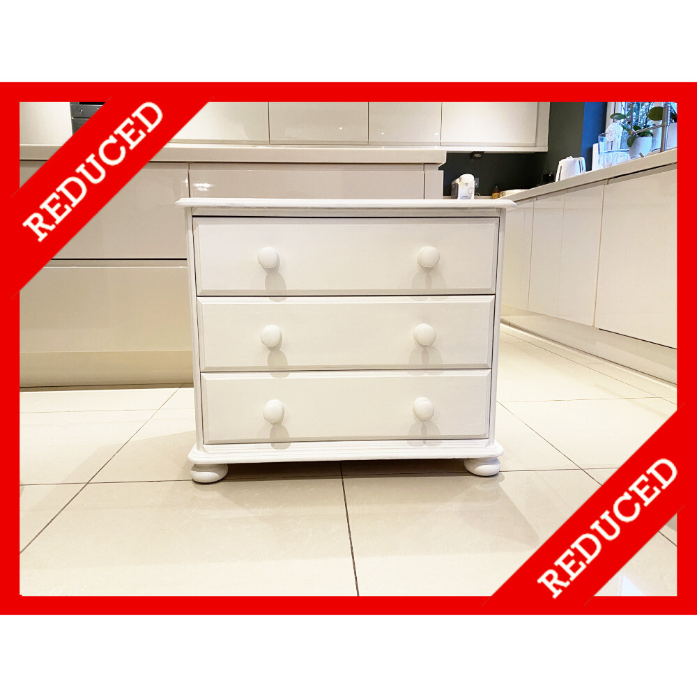 SCAR TOP White Solid Pine Chest of Drawers Wood Furniture Bedroom Dresser Nursery Landing Lounge