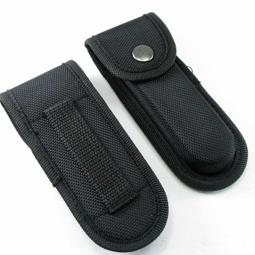 4Pcs/set Hard Boxed Reinforced Nylon Belt Sheath for 5" Folding Knife Black USA