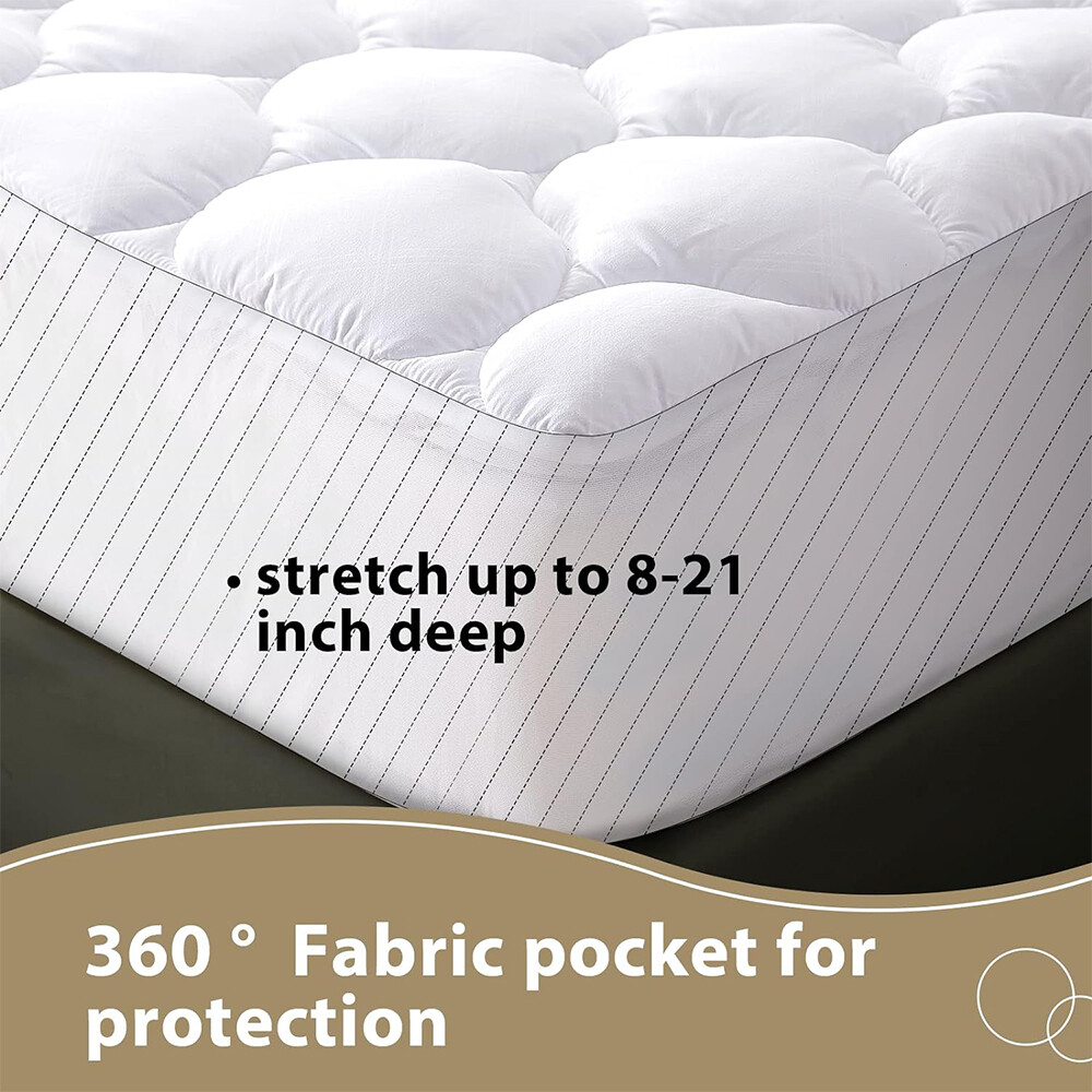 Mattress Pad Cover Soft Mattress Protector Cover with 8-21" Deep Pocket All Size
