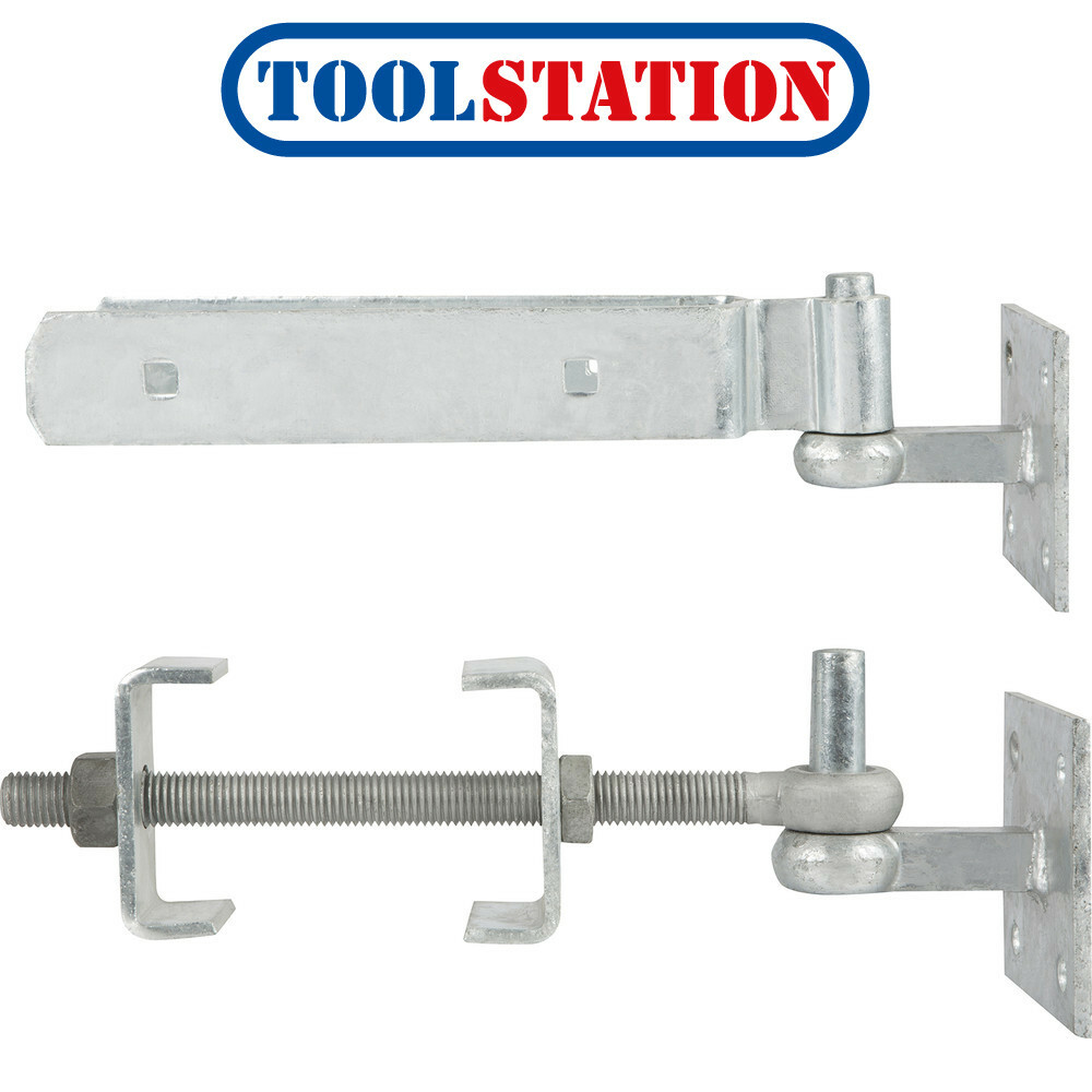 GATEMATE Field Gate Adjustable Hinge Set/Hooks on Plate 12" (300mm