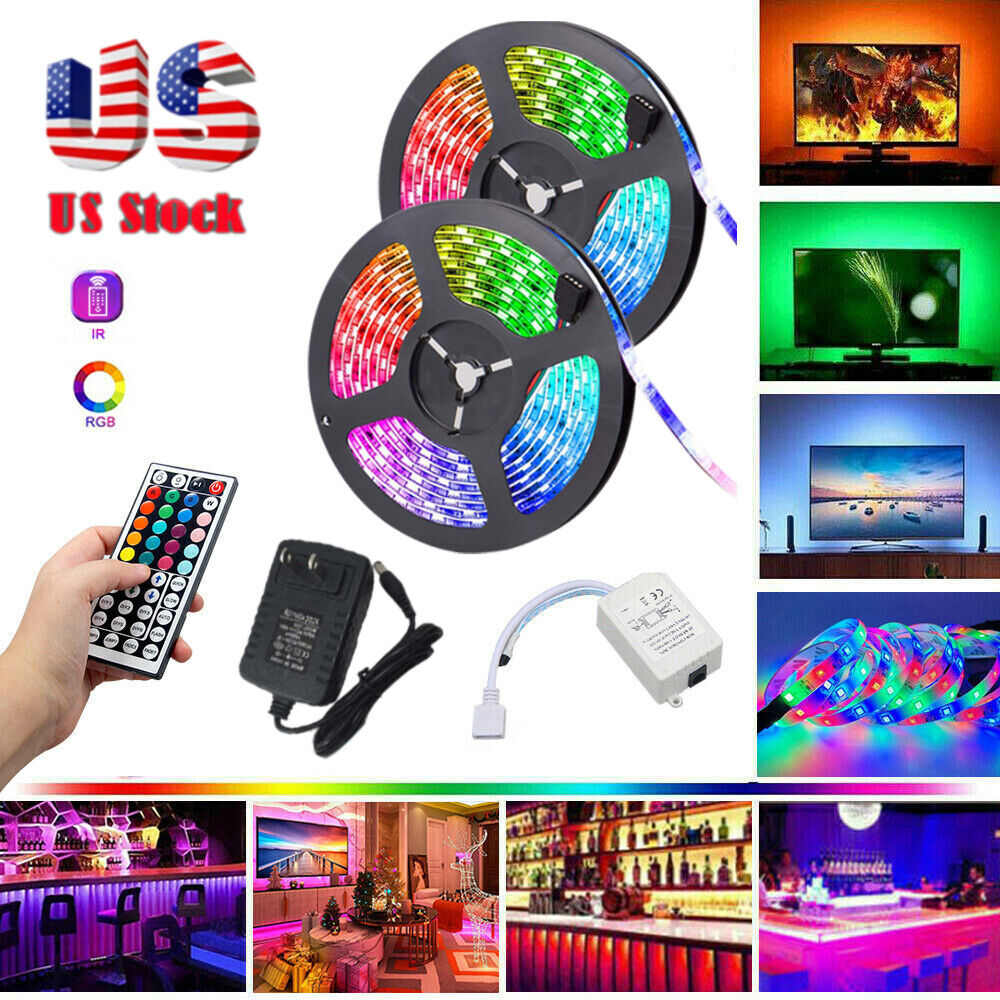 49FT 32FT Flexible 3528 RGB LED SMD Strip Light Fairy Lights Room TV Party Bar 