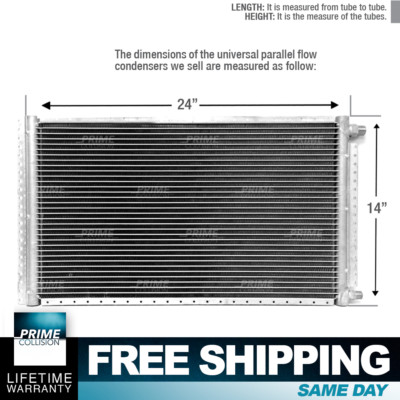 CNFP1424 A/C Universal Condenser Parallel Flow 14 x 24 O-ring #6 And #8