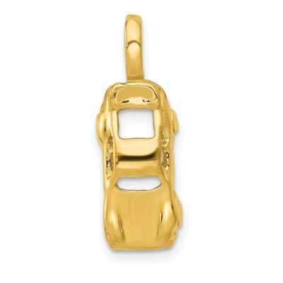 Pre-owned Superdealsforeverything Real 14kt Yellow Gold 3d Sports Car Charm