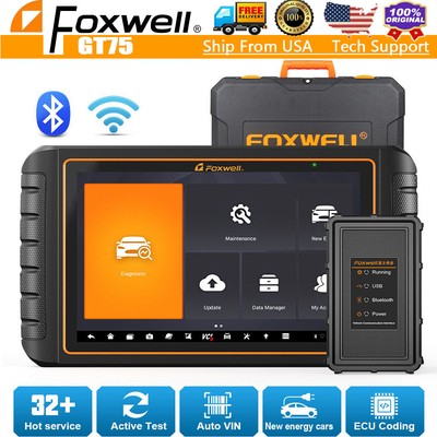FOXWELL GT75 Bidirectional OBD2 Diagnostic Tool All System Scanner ECU Coding
