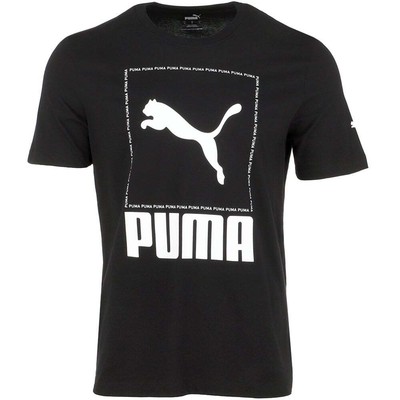 

Puma Repetition Box Logo Футболка с круглым вырезом и коротким рукавом мужская черная спортивная Casu, Черный, Puma Repetition Box Logo Crew Neck Short Sleeve T-Shirt