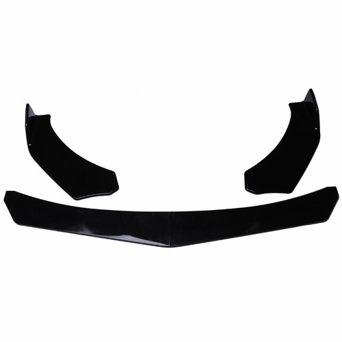 For Dodge Ram 1500 Gloss Black Front Bumper Lip Splitter + Splitter Rod Body Kit