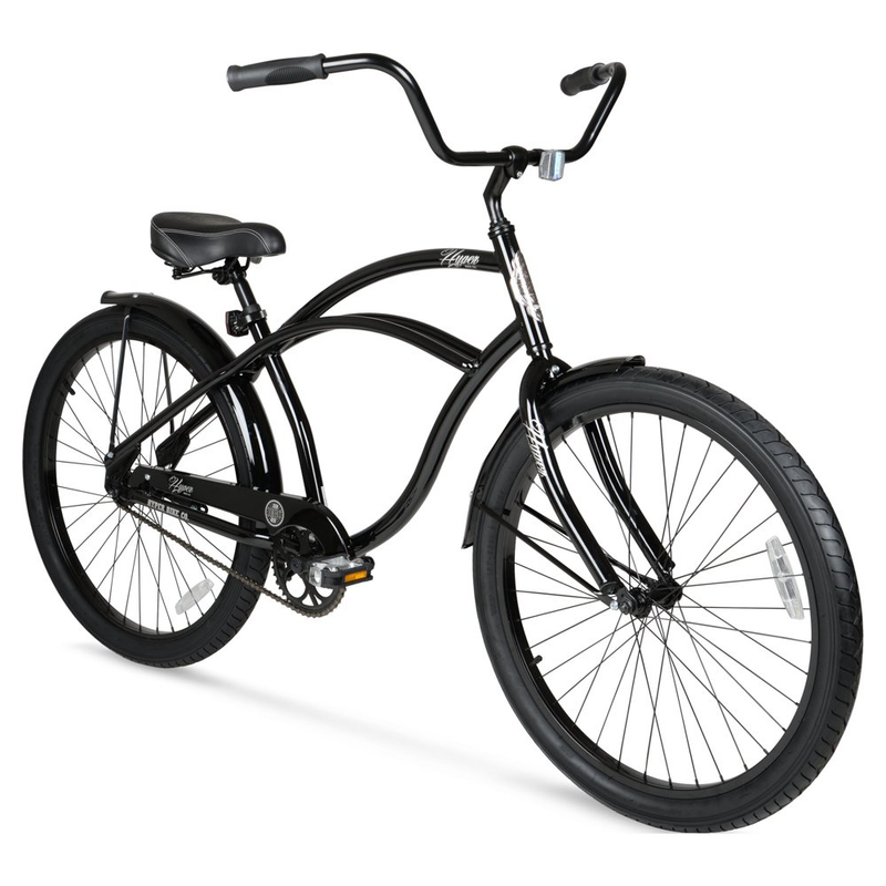 26 Inch Beach Cruiser Mens Bike Steel Frame Bicycle Alloy Wheels Speed Black New