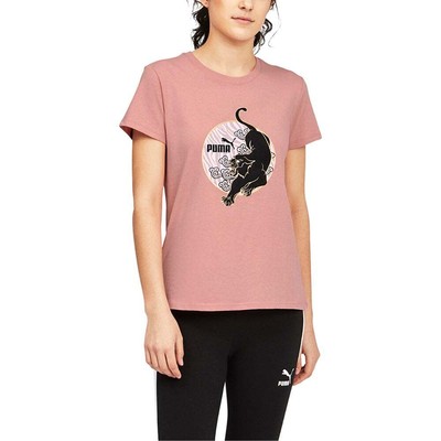 

Женская футболка Puma Cat Circle с круглым вырезом и коротким рукавом, размер , 671367-2, Розовый