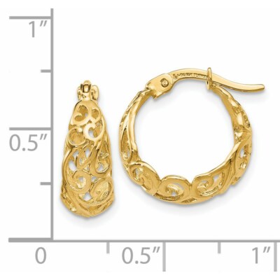 Pre-owned Superdealsforeverything Real 14kt Yellow Gold Polished Hinged Hoop Earrings