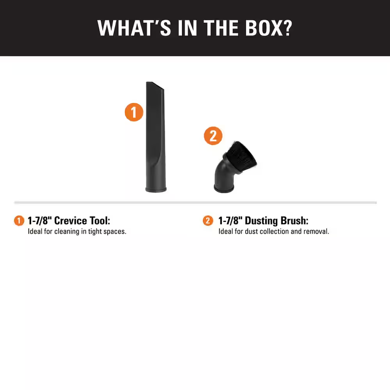 1-7/8 In. Dusting Brush and Crevice Tool Kit for RIDGID Wet/Dry Shop Vacuums