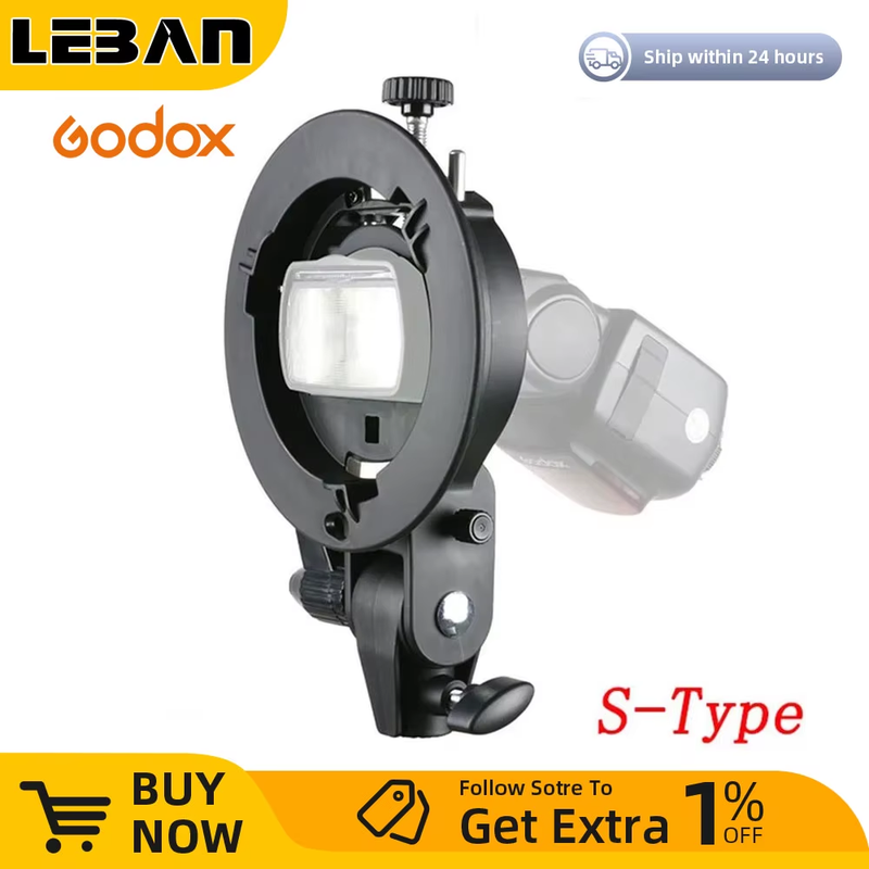 Godox S-Type Bracket Bowens S Mount Holder for Speedlite Flash Snoot Softbox Bea
