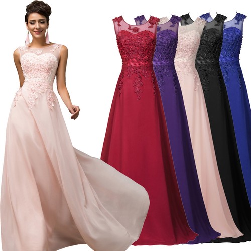 Женское платье Plus Size Chiffon Evening Ball Gown Party Wedding Formal Lon...