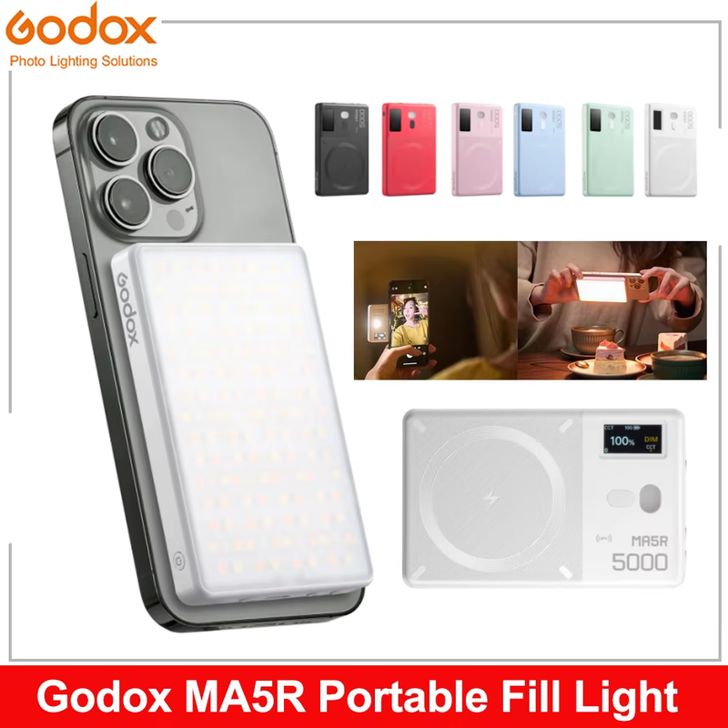 MA5R RGB LED Light with Power Bank 1800K-10000K Atmosphere Photography Light Cus
