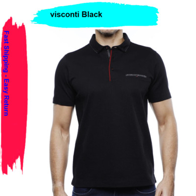 visconti Black men's mesh polo shirt p4203 Black, L