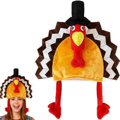 Ram® Turkey Hat Adult Fancy Dress Christmas Xmas Thanksgiving Turkey Hat