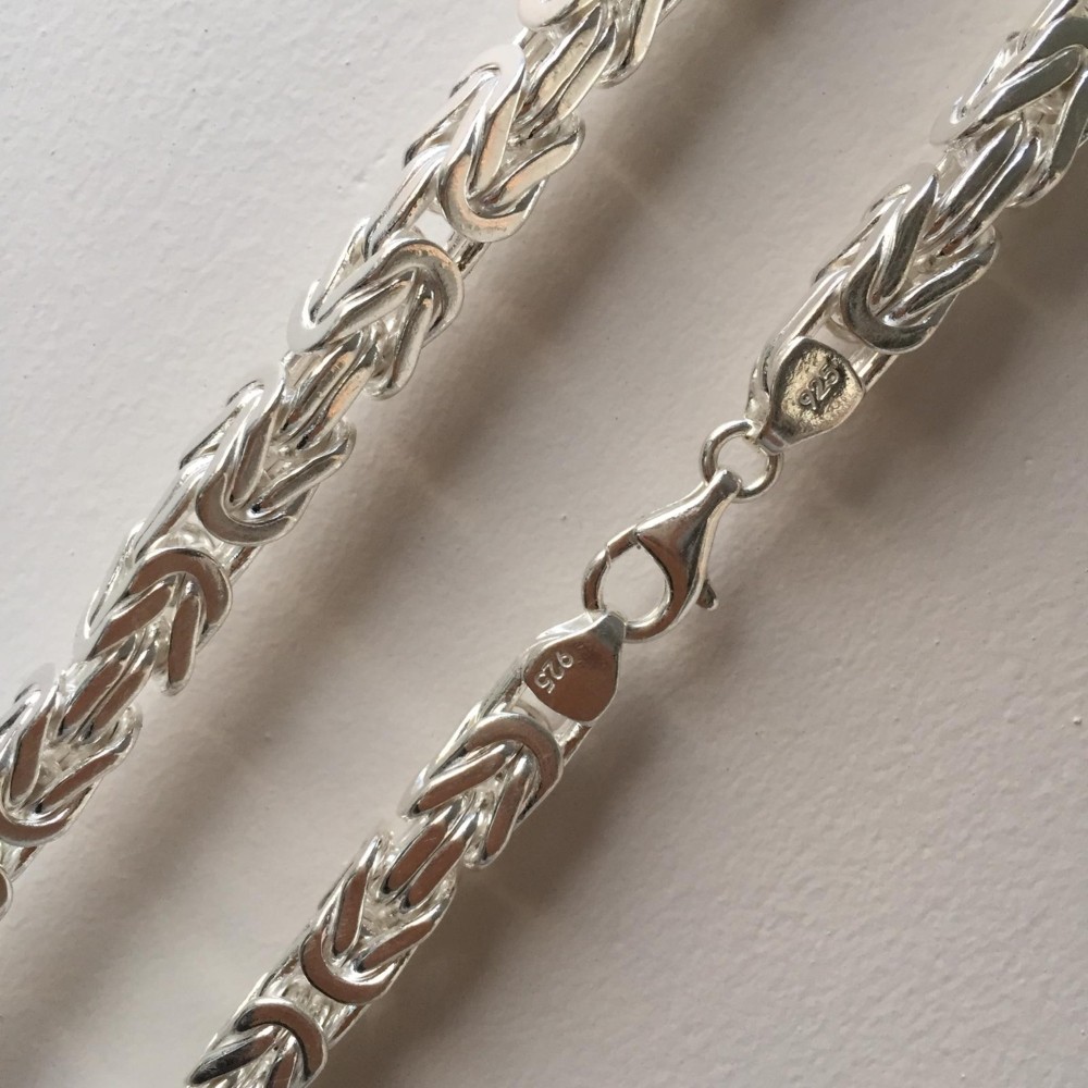 Pre-owned Handmade Byzantine Box King Chain Necklace Mens Silver Rope 925 Sterling 6.5mm 20" 118gr