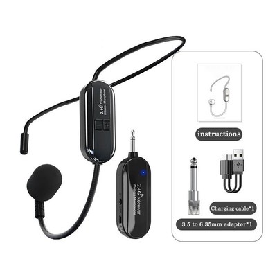 UHF Wireless Microphone Headset Mic System Transmitter Receiver 165 Ft Range US