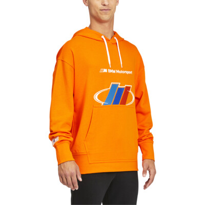 Puma Bmw Mms Street Pullover Hoodie Mens Orange Casual Outerwear 53112505