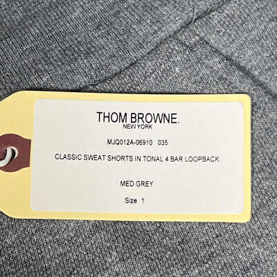 Pre-owned Thom Browne Classic Sweat Shorts In Tonal 4 Bar Loop Back Med Grey Size 1 (new)