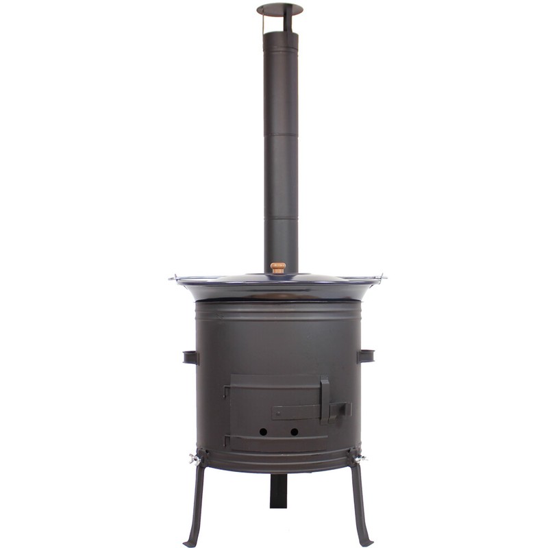 Gulaschkanone 42 Cm Schwarz Inkl. 30 Liter Gulaschkessel + Deckel Material 1,2mm