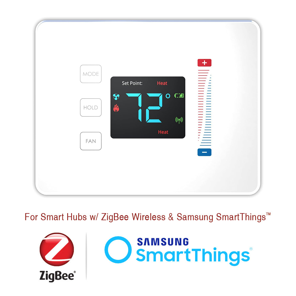 Centralite 3-Series Pearl ZigBee Smart Touch Thermostat - Wo