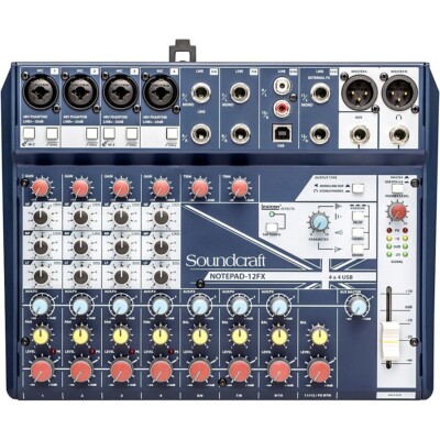 Soundcraft Notepad-12FX Small Format 12 Chan Analog Mixer w/USB I/O & Effects LN