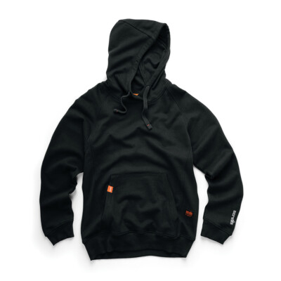 Scruffs Eco Worker Hoodie - Men Hooded Work Jumper - Black - 2023 NEW Verson
