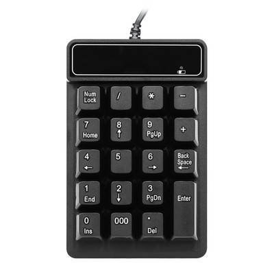 Black Mechanical Feel USB Wired Number Pad Keyboard for PC Laptop Notebook O3A8