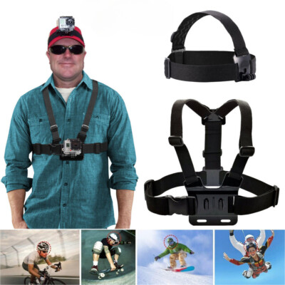 Head Strap + Chest Strap Mount Accessories For GoPro Hero 9 8 7 6 5 4 3 2 Camera