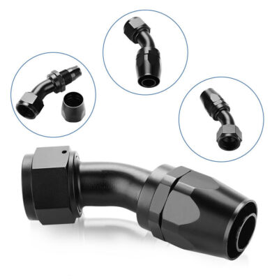 Black -16AN Fitting Straight Hose Swivel End Adapter Line AN16 Oil/Fuel/Gas