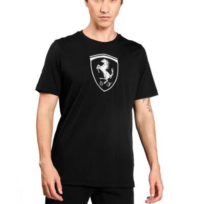 

Puma Ferrari Race Shield Круглый вырез Короткий рукав TShirt Мужские размеры  Случайные топы, Черный, Puma Ferrari Race Shield Crew Neck Short Sleeve TShirt