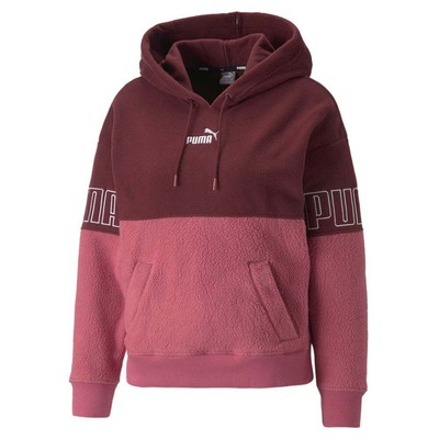 

Puma Power Winterized Pullover Hoodie Женская красная повседневная спортивная верхняя одежда 67475, Красный, Puma Power Winterized Pullover Hoodie