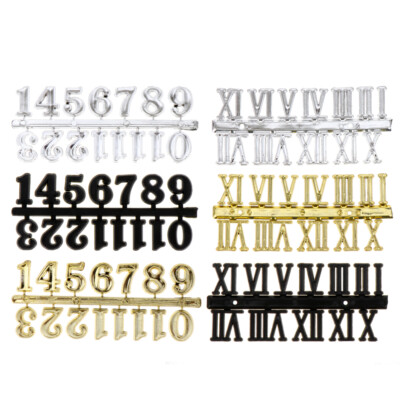  6 Pcs Gold Numerals for Clocks Roman Numbers Wall Accessories Blocks Crafts