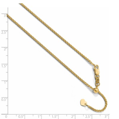 Pre-owned Superdealsforeverything Real 10kt Yellow Gold Adjustable 1.35mm Wheat Chain; 22 Inch; Lobster Clasp