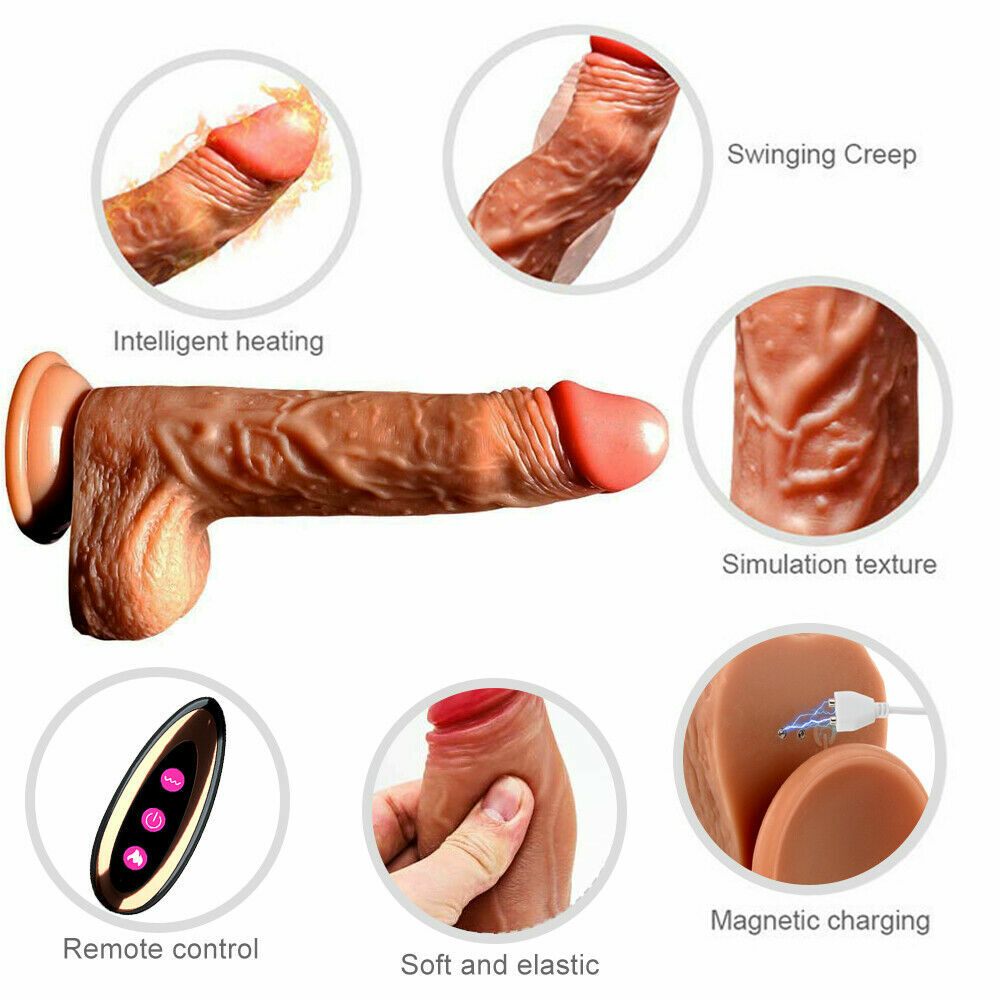 Realistic Wireless Control Vibrating Rotating Heated Multi Speed Suction Dildo  - Picture 4 of 8