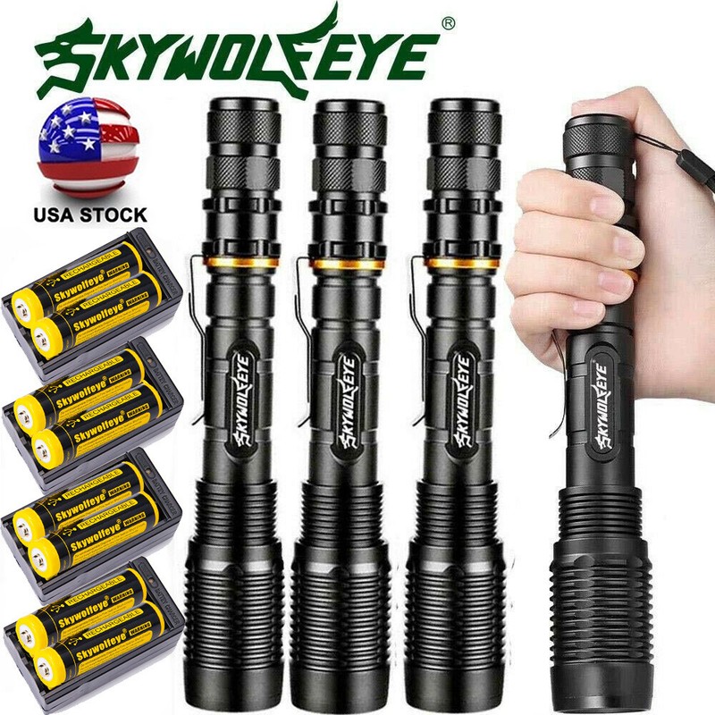 Details about / 15X Tactical 350000Lumens 5Modes LED Flashlight Zoom Aluminum Torch Lamp