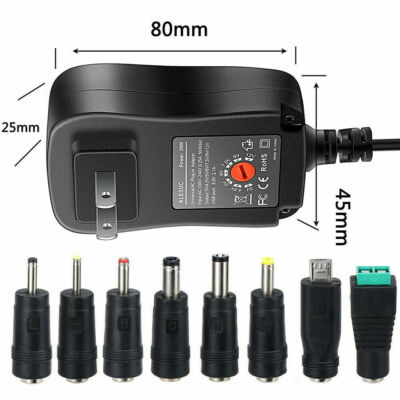 Universal AC to DC Power Supply Wall Plug Adapter 3V 4.5V 6V 7.5V 9V 12V 1A-2A