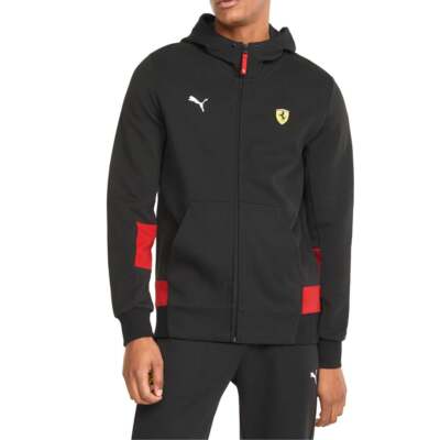 

Puma Sf Race Hooded Full Zip Толстовка Мужская черная повседневная верхняя одежда 53374501, Черный