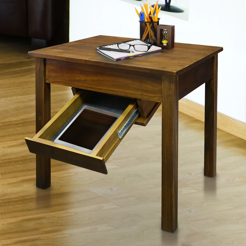 End Table Solid Wood Hidden Drawer Secret Storage Compartmen